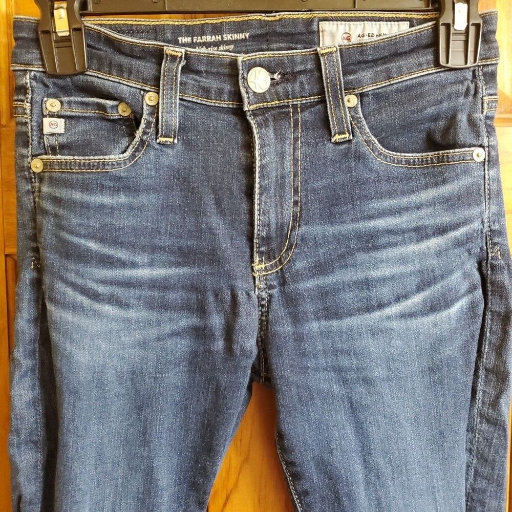 AG Adriano Goldschmied Farrah Skinny Ankle Jeans High Rise Distressed 25R